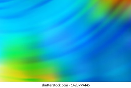 Light Blue, Green vector template with wry lines. A shining illustration, which consists of curved lines. Template for cell phone screens.