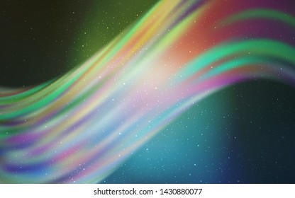 Light Blue, Green vector template with space stars. Shining colored illustration with bright astronomical stars. Template for cosmic backgrounds.