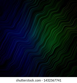 Light Blue, Green vector template with wry lines. Gradient illustration in simple style with bows. Pattern for ads, commercials.