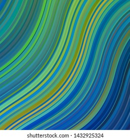 Light Blue, Green vector template with curves. Gradient illustration in simple style with bows. Pattern for websites, landing pages.