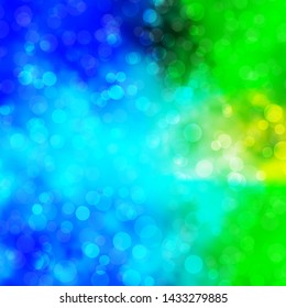 Light Blue, Green vector template with circles. Illustration with set of shining colorful abstract spheres. Pattern for websites, landing pages.