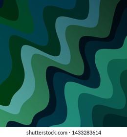 Light Blue, Green vector template with curved lines. Colorful abstract illustration with gradient curves. Design for your business promotion.