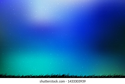 Light Blue, Green vector template with space stars. Modern abstract illustration with Big Dipper stars. Best design for your ad, poster, banner.