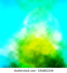 Light Blue, Green vector template with sky, clouds. Abstract colorful clouds on gradient illustration. Beautiful layout for uidesign.