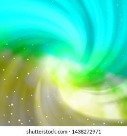 Light Blue, Green vector template with neon stars. Decorative illustration with stars on abstract template. Pattern for websites, landing pages.