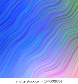 Light Blue, Green vector template with curved lines. Colorful illustration, which consists of curves. Pattern for websites, landing pages.