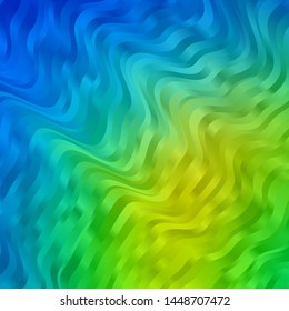 Light Blue, Green vector template with curves. Colorful illustration in abstract style with bent lines. Smart design for your promotions.