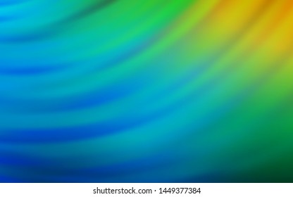 Light Blue, Green vector template with wry lines. Modern gradient abstract illustration with bandy lines. Elegant pattern for a brand book.