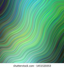 Light Blue, Green vector template with wry lines. Bright sample with colorful bent lines, shapes. Pattern for ads, commercials.