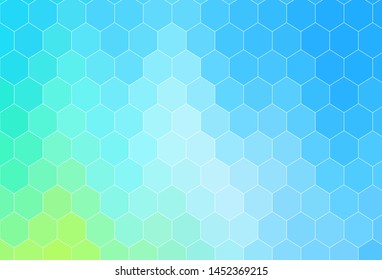 Light Blue, Green vector template in hexagonal style. Glitter abstract illustration in hexagonal style. Design for your business advert.