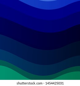 Light Blue, Green vector template with wry lines. Colorful abstract illustration with gradient curves. Pattern for ads, commercials.