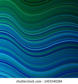 Light Blue, Green vector template with curves. Gradient illustration in simple style with bows. Template for your UI design.