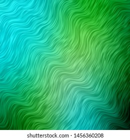 Light Blue, Green vector template with curves. Abstract illustration with gradient bows. Pattern for booklets, leaflets.