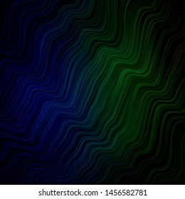 Light Blue, Green vector template with curves. Gradient illustration in simple style with bows. Pattern for busines booklets, leaflets