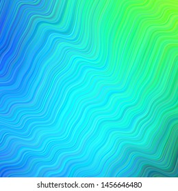 Light Blue, Green vector template with wry lines. Colorful geometric sample with gradient lines.  A completely new design for your business.