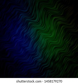 Light Blue, Green vector template with lines. Colorful illustration in abstract style with bent lines. Pattern for websites, landing pages.