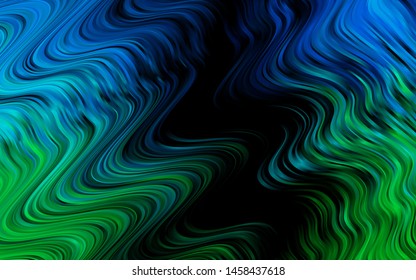 Light Blue, Green vector template with lines, ovals. A sample with blurred bubble shapes. Marble style for your business design.