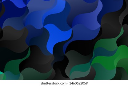 Light Blue, Green vector template with bent ribbons. Modern gradient abstract illustration with bandy lines. Pattern for your business design.