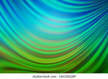 Light Blue, Green vector template with liquid shapes. Modern gradient abstract illustration with bandy lines. A new texture for your  ad, booklets, leaflets.