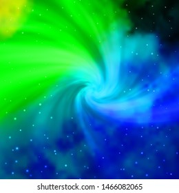 Light Blue, Green vector template with neon stars. Colorful illustration with abstract gradient stars. Best design for your ad, poster, banner.