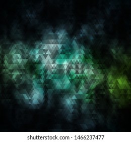 Light Blue, Green vector template with lines, triangles. Abstract gradient design with colorful triangles. Pattern for commercials.