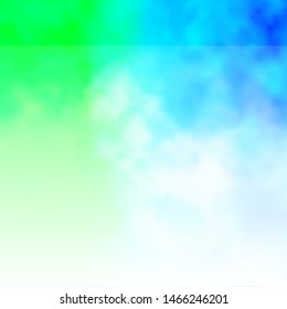 Light Blue, Green vector template with sky, clouds. Colorful illustration with abstract gradient clouds. Colorful pattern for appdesign.