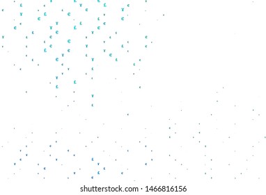 Light Blue, Green vector template with EUR, JPY, GBP. Modern abstract illustration with symbols of money. Best design for your ad, poster, banner of money.