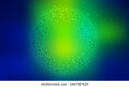 Light Blue, Green vector template with space stars. Modern abstract illustration with Big Dipper stars. Template for cosmic backgrounds.