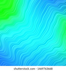 Light Blue, Green vector template with wry lines. Colorful illustration in abstract style with bent lines. Pattern for commercials, ads.