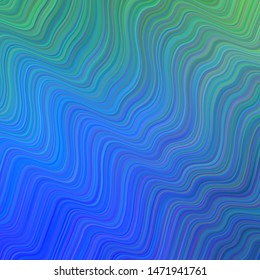 Light Blue, Green vector template with curved lines. Colorful abstract illustration with gradient lines. New composition for your brand book.