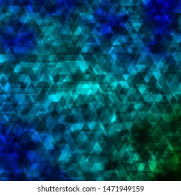 Light Blue, Green vector template with lines, triangles. Illustration with colorful gradient triangles. Pattern for commercials.