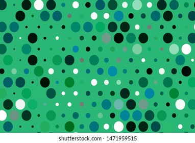Light Blue, Green vector template with circles. Blurred bubbles on abstract background with colorful gradient. Design for posters, banners.