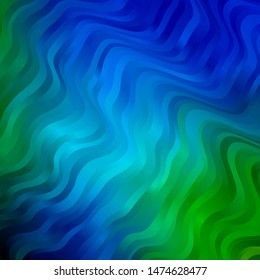 Light Blue, Green vector template with curves. Colorful illustration, which consists of curves. Pattern for commercials, ads.