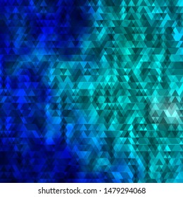 Light Blue, Green vector template with lines, triangles. Shining abstract illustration with colorful triangles. Pattern for booklets, leaflets