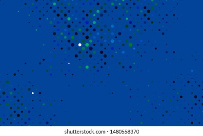 Light Blue, Green vector template with circles. Modern abstract illustration with colorful water drops. Template for your brand book.