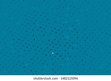 Light Blue, Green vector template with isolated letters. Shining illustration with ABC symbols on abstract template. Best design for a college poster, banner.