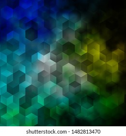Light Blue, Green vector template in hexagonal style. Illustration with set of colorful hexagons. New template for your brand book.