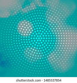 Light Blue, Green vector template with neon stars. Blur decorative design in simple style with stars. Pattern for wrapping gifts.