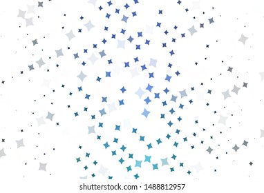 Light Blue, Green vector template with sky stars. Glitter abstract illustration with colored stars. Pattern for astrology websites.