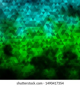 Light Blue, Green vector template with crystals, triangles. Illustration with set of colorful triangles. Pattern for booklets, leaflets