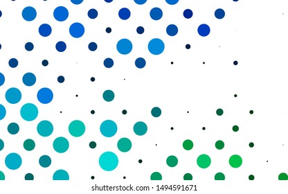 Light Blue, Green vector template with circles. Modern abstract illustration with colorful water drops. Design for posters, banners.