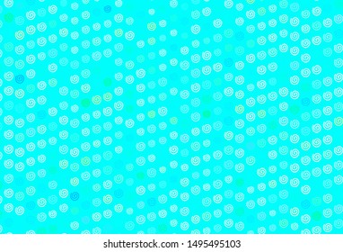 Light Blue, Green vector template with wry lines. Colorful abstract illustration with gradient lines. Template for cell phone screens.