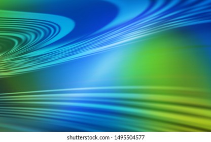 Light Blue, Green vector template with curved lines. Shining colorful illustration in simple style. Brand new design for your ads, poster, banner.
