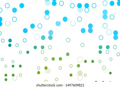 Light Blue, Green vector template with circles. Modern abstract illustration with colorful water drops. Pattern for ads, leaflets.
