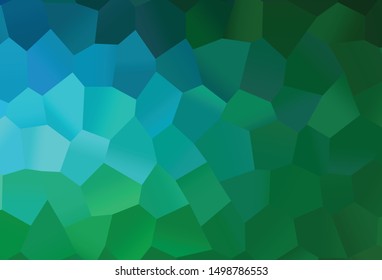 Light Blue, Green vector template in hexagonal style. Illustration with set of colorful hexagons. New design for website's poster, banner.