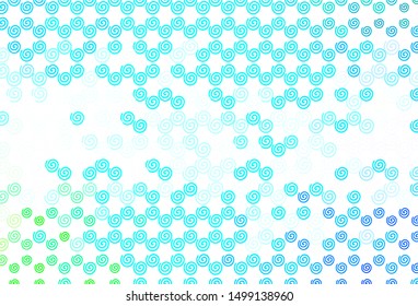 Light Blue, Green vector template with curved lines. Modern gradient abstract illustration with bandy lines. A completely new design for your business.