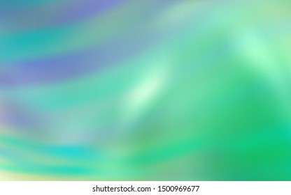 Light Blue, Green vector template with curved lines. Creative illustration in halftone style with gradient. Pattern for your business design.
