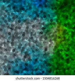Light Blue, Green vector template in hexagonal style. Blur background with colorful hexagons. New template for your brand book.