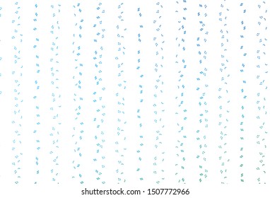 Light Blue, Green vector template with musical symbols. Decorative design in abstract style with music shapes. Modern design for wallpapers.