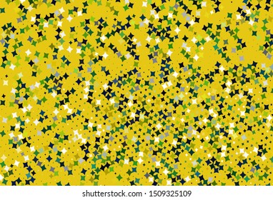 Light Blue, Green vector template with sky stars. Shining colored illustration with stars. Best design for your ad, poster, banner.